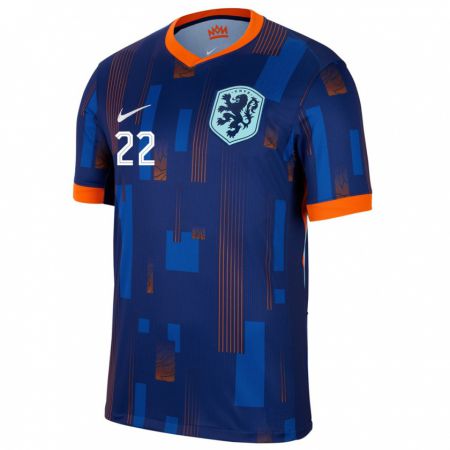 Kandiny Niño Camiseta Países Bajos Esmee Brugts #22 Azul 2ª Equipación 24-26 La Camisa Chile