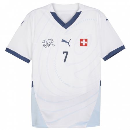 Kandiny Niño Camiseta Suiza Breel Embolo #7 Blanco 2ª Equipación 24-26 La Camisa Chile