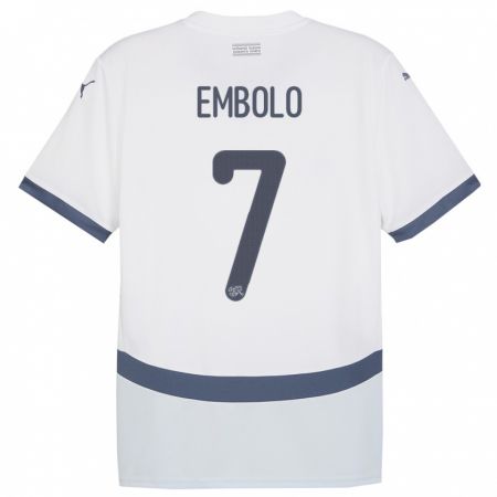 Kandiny Niño Camiseta Suiza Breel Embolo #7 Blanco 2ª Equipación 24-26 La Camisa Chile