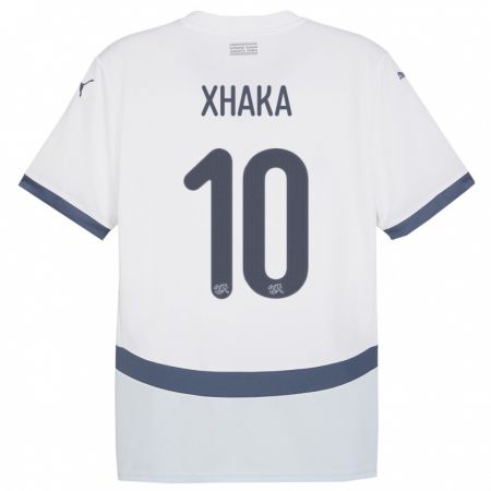 Kandiny Niño Camiseta Suiza Granit Xhaka #10 Blanco 2ª Equipación 24-26 La Camisa Chile