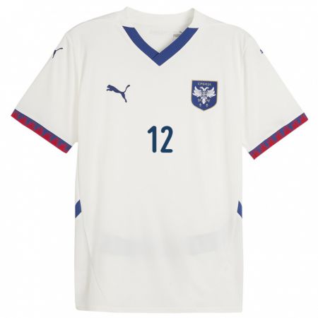 Kandiny Niño Camiseta Serbia Marko Copic #12 Blanco 2ª Equipación 24-26 La Camisa Chile
