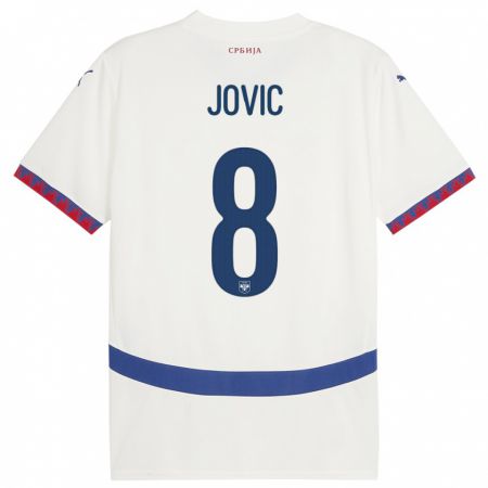 Kandiny Niño Camiseta Serbia Luka Jovic #8 Blanco 2ª Equipación 24-26 La Camisa Chile