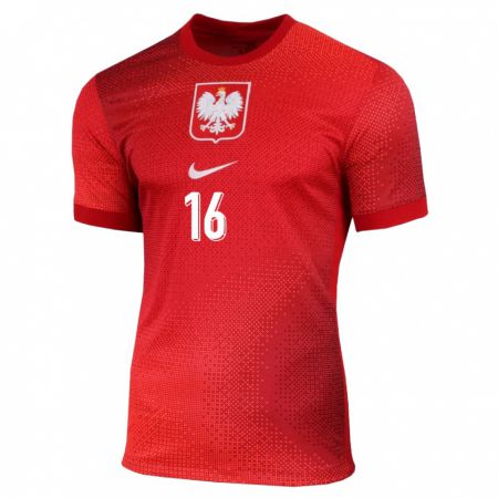 Kandiny Niño Camiseta Polonia Wiktor Matyjewicz #16 Rojo 2ª Equipación 24-26 La Camisa Chile