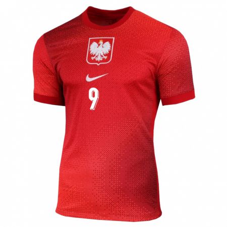 Kandiny Niño Camiseta Polonia Robert Lewandowski #9 Rojo 2ª Equipación 24-26 La Camisa Chile