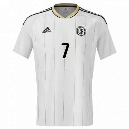 Kandiny Niño Camiseta Costa Rica Anthony Contreras #7 Blanco 2ª Equipación 24-26 La Camisa Chile