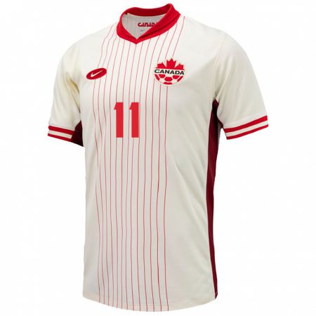 Kandiny Niño Camiseta Canadá Latifah Abdu #11 Blanco 2ª Equipación 24-26 La Camisa Chile