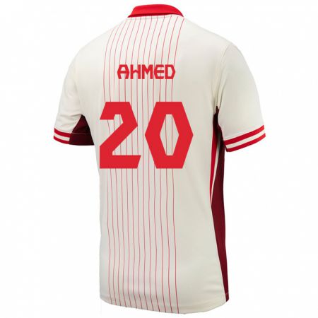Kandiny Niño Camiseta Canadá Ali Ahmed #20 Blanco 2ª Equipación 24-26 La Camisa Chile