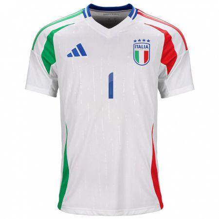 Kandiny Niño Camiseta Italia Gianluigi Donnarumma #1 Blanco 2ª Equipación 24-26 La Camisa Chile