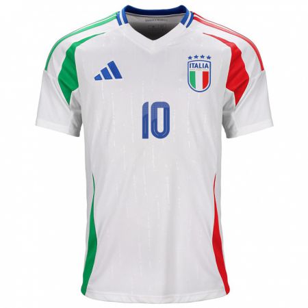 Kandiny Niño Camiseta Italia Antonella Carta #10 Blanco 2ª Equipación 24-26 La Camisa Chile