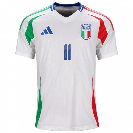 Kandiny Niño Camiseta Italia Benedetta Glionna #11 Blanco 2ª Equipación 24-26 La Camisa Chile