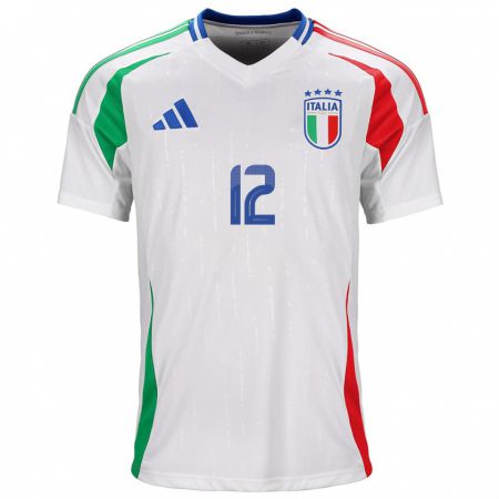 Kandiny Niño Camiseta Italia Francesco Plaia #12 Blanco 2ª Equipación 24-26 La Camisa Chile