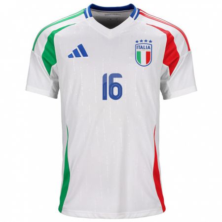 Kandiny Niño Camiseta Italia Bryan Cristante #16 Blanco 2ª Equipación 24-26 La Camisa Chile