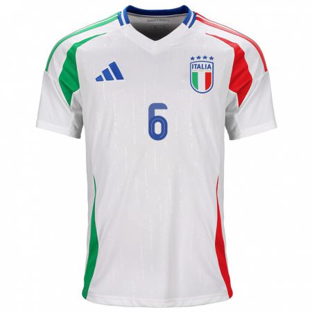 Kandiny Niño Camiseta Italia Diego Ripani #6 Blanco 2ª Equipación 24-26 La Camisa Chile