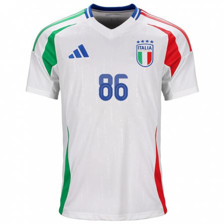 Kandiny Niño Camiseta Italia Daniele Montevago #86 Blanco 2ª Equipación 24-26 La Camisa Chile