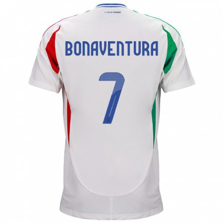 Kandiny Niño Camiseta Italia Giacomo Bonaventura #7 Blanco 2ª Equipación 24-26 La Camisa Chile