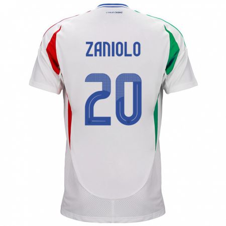 Kandiny Niño Camiseta Italia Nicolò Zaniolo #20 Blanco 2ª Equipación 24-26 La Camisa Chile