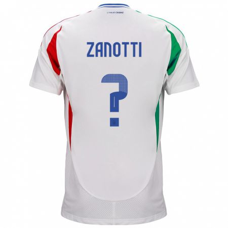 Kandiny Niño Camiseta Italia Mattia Zanotti #0 Blanco 2ª Equipación 24-26 La Camisa Chile