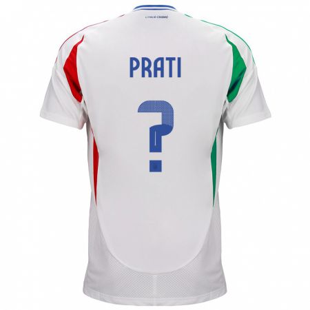 Kandiny Niño Camiseta Italia Matteo Prati #0 Blanco 2ª Equipación 24-26 La Camisa Chile