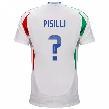 Kandiny Niño Camiseta Italia Niccolò Pisilli #0 Blanco 2ª Equipación 24-26 La Camisa Chile