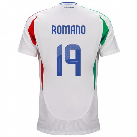 Kandiny Niño Camiseta Italia Marco Romano #19 Blanco 2ª Equipación 24-26 La Camisa Chile