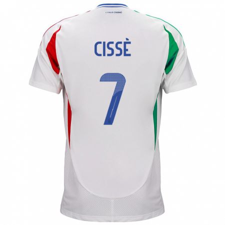 Kandiny Niño Camiseta Italia Alphadjo Cissè #7 Blanco 2ª Equipación 24-26 La Camisa Chile
