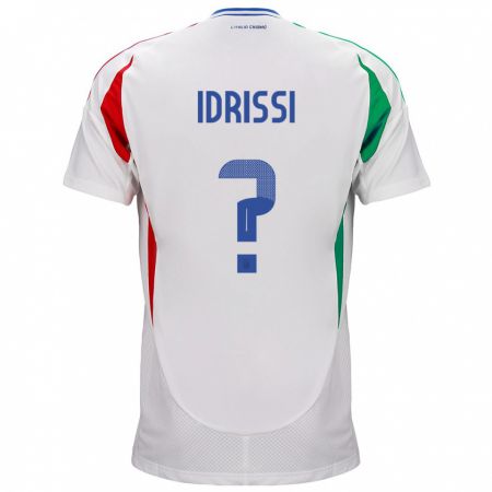 Kandiny Niño Camiseta Italia Riyad Idrissi #0 Blanco 2ª Equipación 24-26 La Camisa Chile