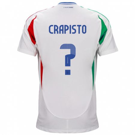 Kandiny Niño Camiseta Italia Francesco Crapisto #0 Blanco 2ª Equipación 24-26 La Camisa Chile