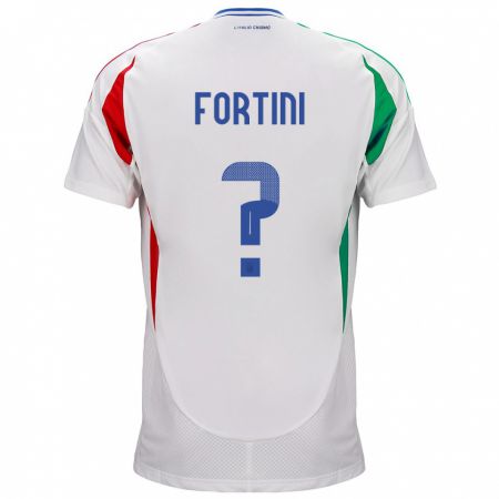 Kandiny Niño Camiseta Italia Niccolò Fortini #0 Blanco 2ª Equipación 24-26 La Camisa Chile