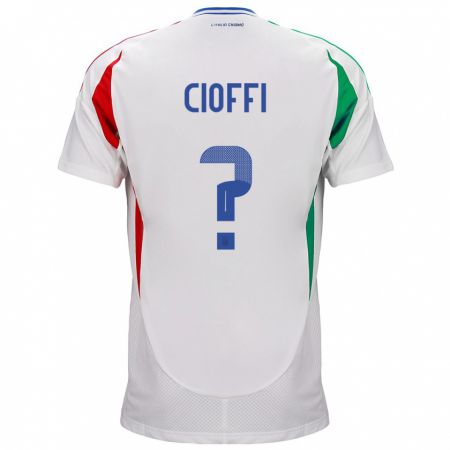 Kandiny Niño Camiseta Italia Cristian Cioffi #0 Blanco 2ª Equipación 24-26 La Camisa Chile