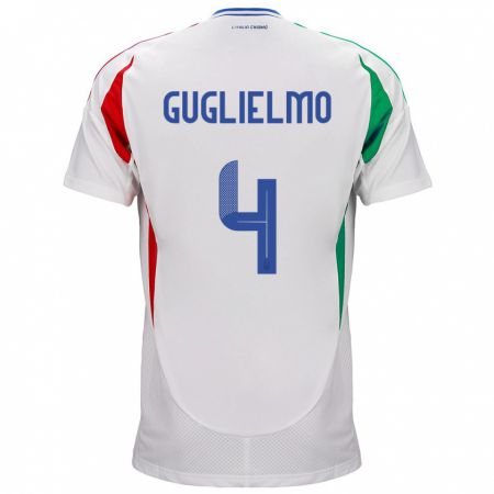 Kandiny Niño Camiseta Italia Lucia Di Guglielmo #4 Blanco 2ª Equipación 24-26 La Camisa Chile