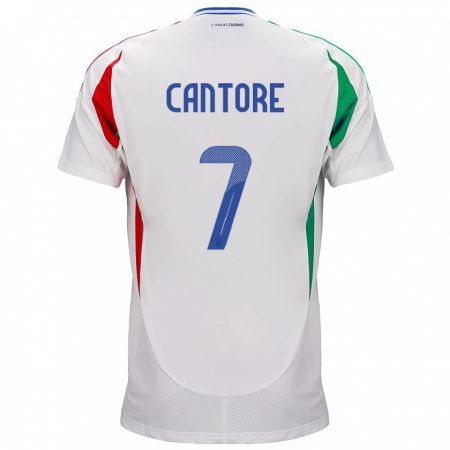 Kandiny Niño Camiseta Italia Sofia Cantore #7 Blanco 2ª Equipación 24-26 La Camisa Chile