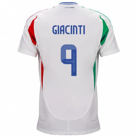 Kandiny Niño Camiseta Italia Valentina Giacinti #9 Blanco 2ª Equipación 24-26 La Camisa Chile