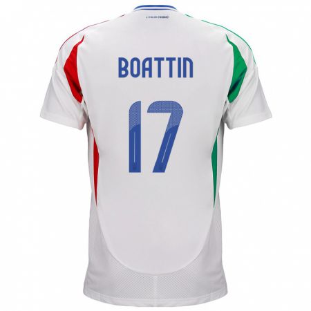 Kandiny Niño Camiseta Italia Lisa Boattin #17 Blanco 2ª Equipación 24-26 La Camisa Chile