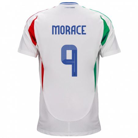 Kandiny Niño Camiseta Italia Carolina Morace #9 Blanco 2ª Equipación 24-26 La Camisa Chile
