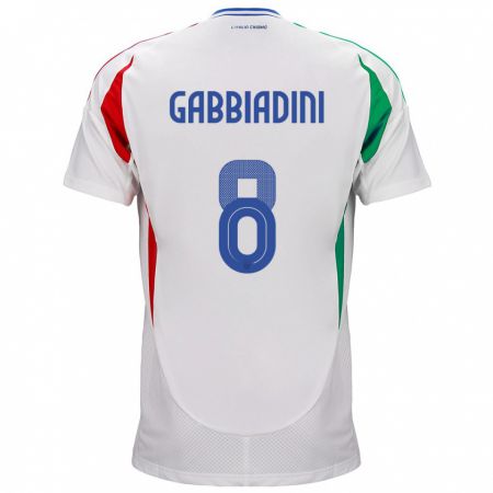 Kandiny Niño Camiseta Italia Melania Gabbiadini #8 Blanco 2ª Equipación 24-26 La Camisa Chile