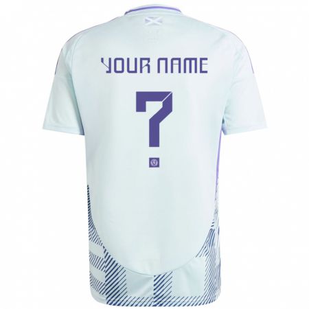 Kandiny Niño Camiseta Escocia Su Nombre #0 Azul Menta Claro 2ª Equipación 24-26 La Camisa Chile