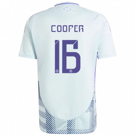 Kandiny Niño Camiseta Escocia Liam Cooper #16 Azul Menta Claro 2ª Equipación 24-26 La Camisa Chile