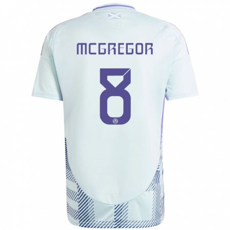 Kandiny Niño Camiseta Escocia Callum Mcgregor #8 Azul Menta Claro 2ª Equipación 24-26 La Camisa Chile