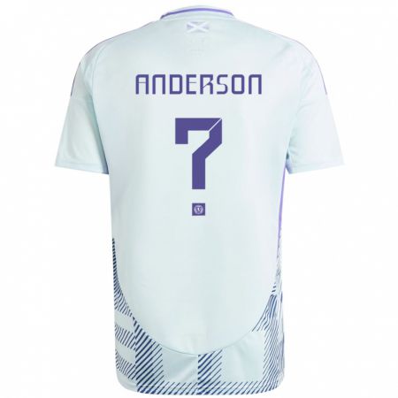 Kandiny Niño Camiseta Escocia Matthew Anderson #0 Azul Menta Claro 2ª Equipación 24-26 La Camisa Chile