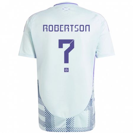 Kandiny Niño Camiseta Escocia Finlay Robertson #0 Azul Menta Claro 2ª Equipación 24-26 La Camisa Chile