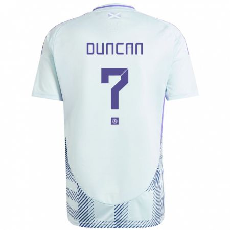 Kandiny Niño Camiseta Escocia Ryan Duncan #0 Azul Menta Claro 2ª Equipación 24-26 La Camisa Chile