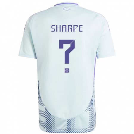 Kandiny Niño Camiseta Escocia Malachi Sharpe #0 Azul Menta Claro 2ª Equipación 24-26 La Camisa Chile