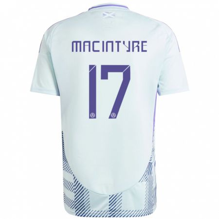 Kandiny Niño Camiseta Escocia Jacob Macintyre #17 Azul Menta Claro 2ª Equipación 24-26 La Camisa Chile