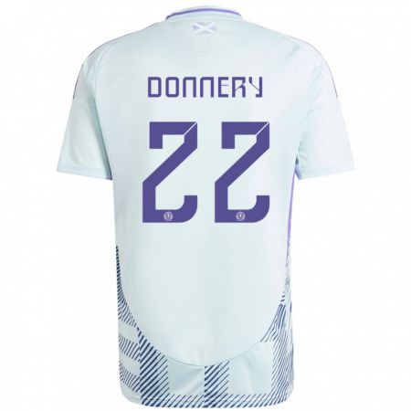 Kandiny Niño Camiseta Escocia Julian Donnery #22 Azul Menta Claro 2ª Equipación 24-26 La Camisa Chile