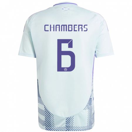 Kandiny Niño Camiseta Escocia Sam Chambers #6 Azul Menta Claro 2ª Equipación 24-26 La Camisa Chile