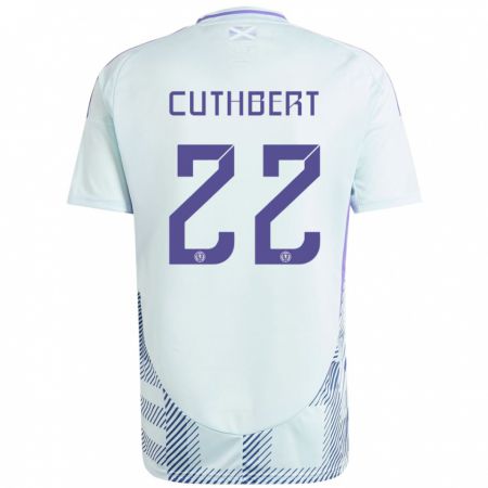 Kandiny Niño Camiseta Escocia Erin Cuthbert #22 Azul Menta Claro 2ª Equipación 24-26 La Camisa Chile