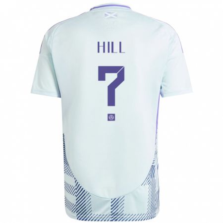 Kandiny Niño Camiseta Escocia Kathryn Hill #0 Azul Menta Claro 2ª Equipación 24-26 La Camisa Chile