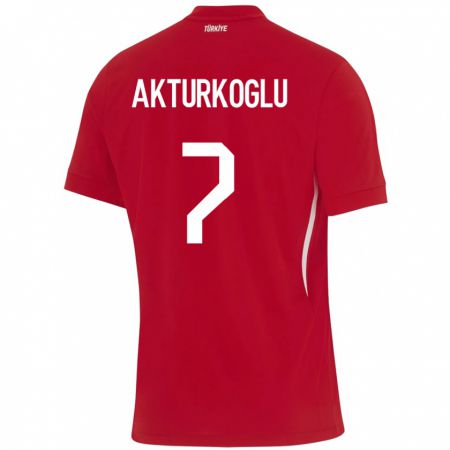 Kandiny Niño Camiseta Turquía Kerem Aktürkoğlu #7 Rojo 2ª Equipación 24-26 La Camisa Chile