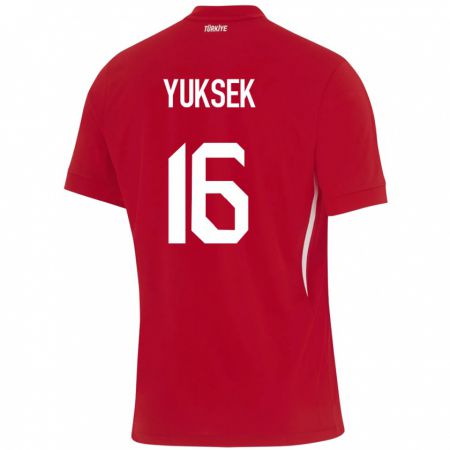 Kandiny Niño Camiseta Turquía İsmail Yüksek #16 Rojo 2ª Equipación 24-26 La Camisa Chile