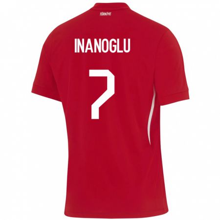 Kandiny Niño Camiseta Turquía Kaan İnanoğlu #7 Rojo 2ª Equipación 24-26 La Camisa Chile